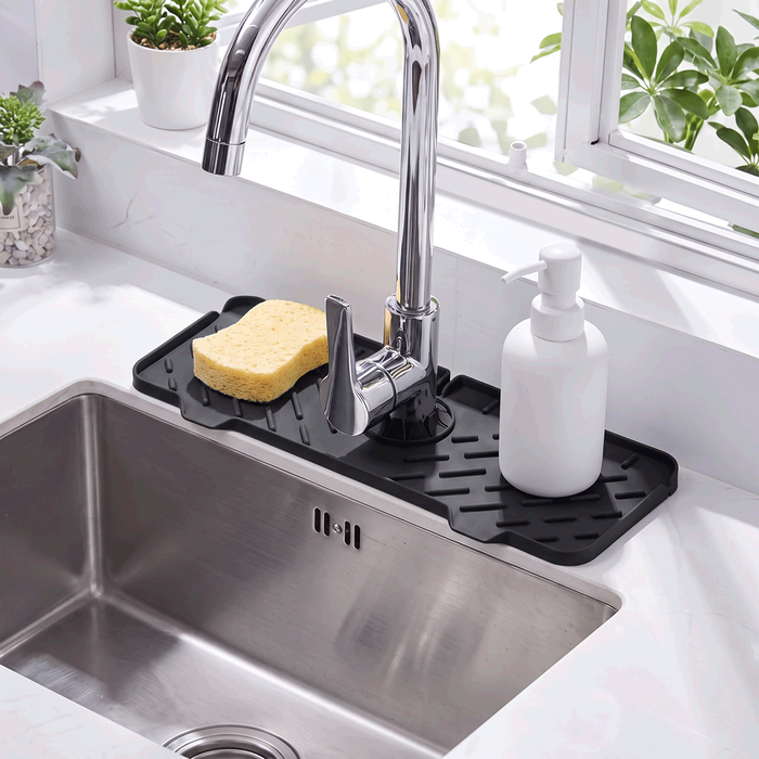 Faucet Splash Guard Mat in black