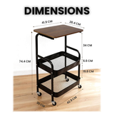 3-Tier Rolling Cart