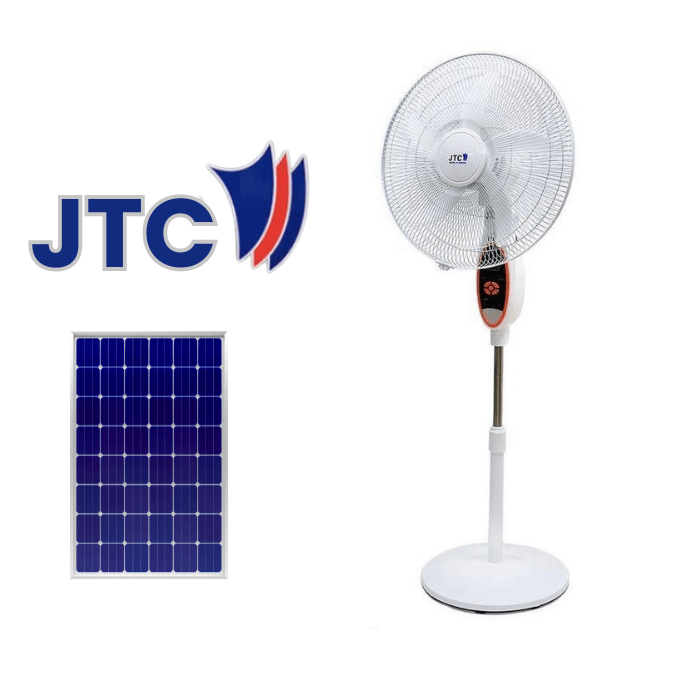 JTC™ Rechargeable Solar Powered Fan | 3-in-1