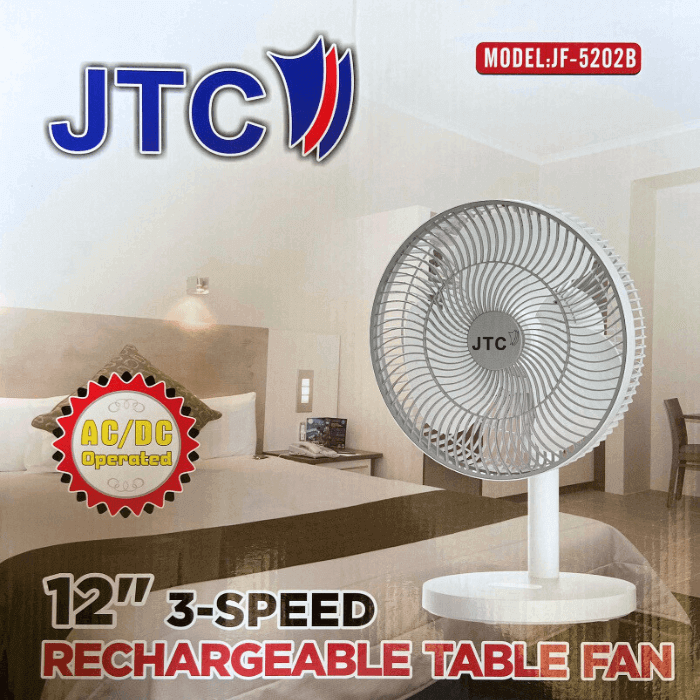 JTC™ Rechargeable Table Fan