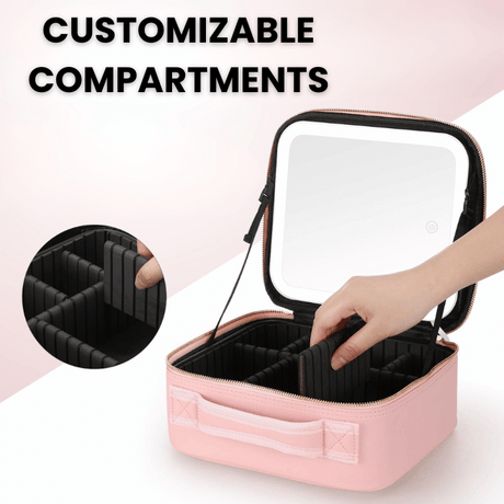 Make Up Bag Organizer | Portable with LED Mirror