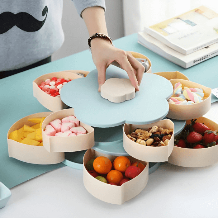 Flower Snack Box | Rotating & Double Layered