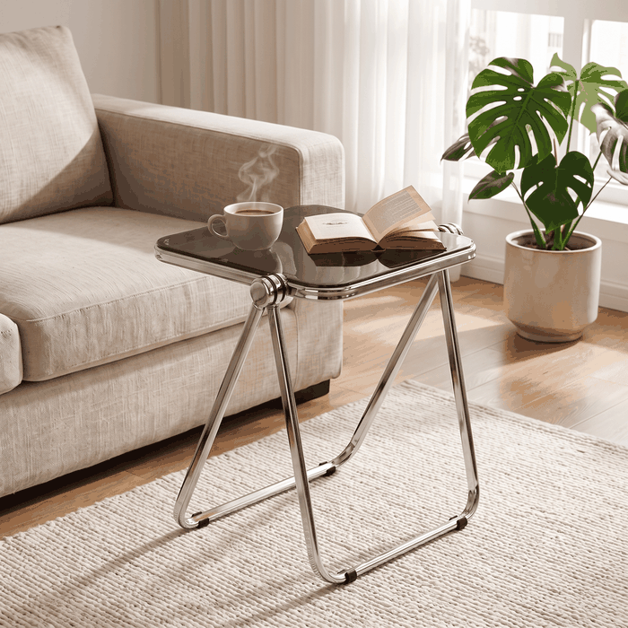 Acrylic Folding Side Table in black