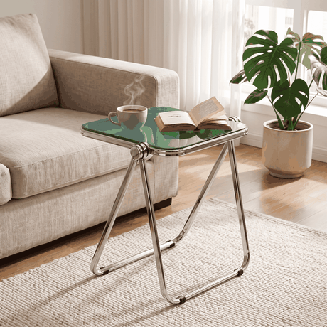 Acrylic Folding Side Table in blue