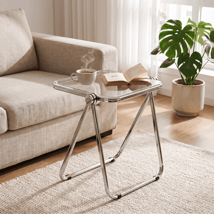 Acrylic Folding Side Table in transparent