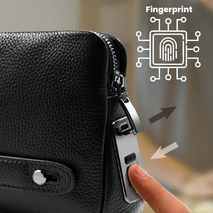 Green Lion™ Premium Leather Fingerprint Man Bag