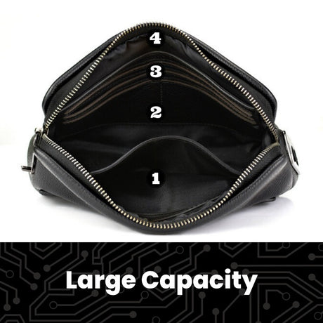 Premium Leather Fingerprint Man Bag