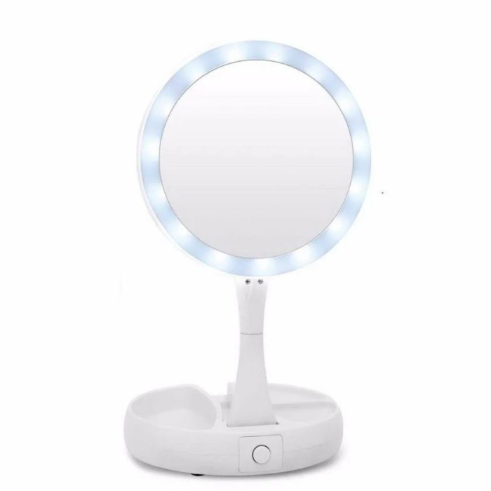 LED Make-up Mirror | Foldable, Portable & Rechargeable