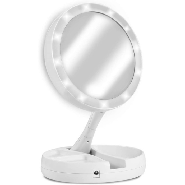 LED Make-up Mirror | Foldable, Portable & Rechargeable