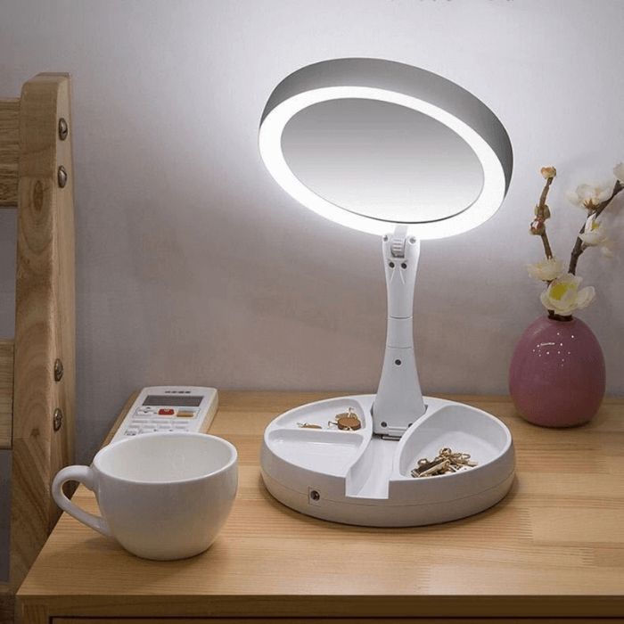 LED Make-up Mirror | Foldable, Portable & Rechargeable