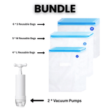 15 Reusable Vacuum Bags Set + Vacuum Pump