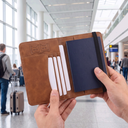 RFID Passport Holder in brown