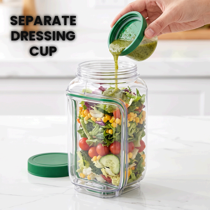 Side-Opening Salad Jar