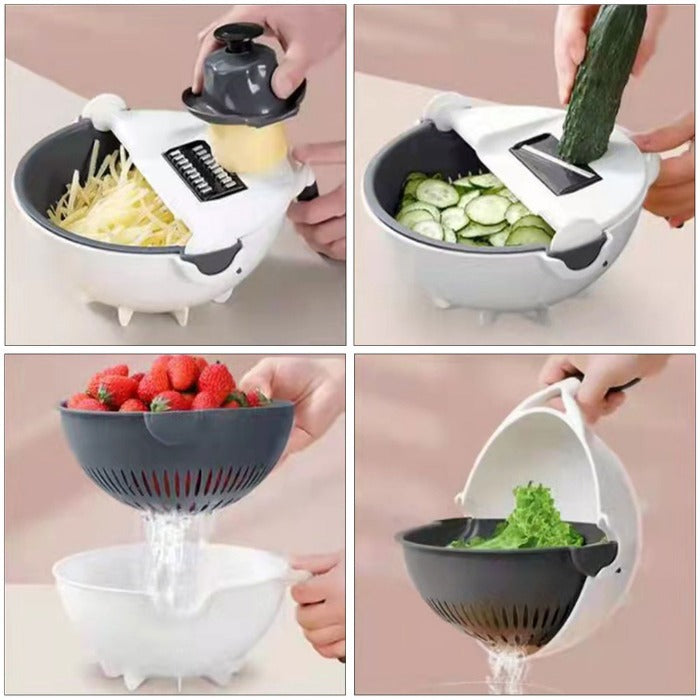 Smart Vegetable Slicer & Strainer Bowl | 9-in-1